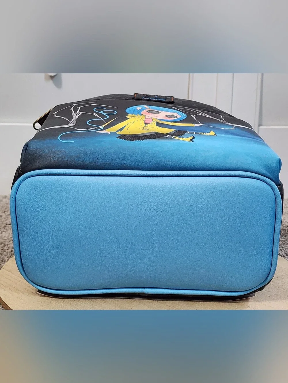 New Loungefly Coraline Split Mini Backpack, Fleece Blanket, Magnet & 2 Pins Lot
